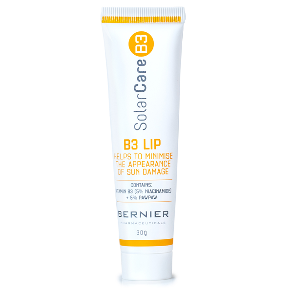 A tube of SolarCareB3's B3 Lip on white background.