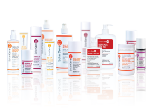 A montage of all SolarCareB3 (niacinamide-based) products