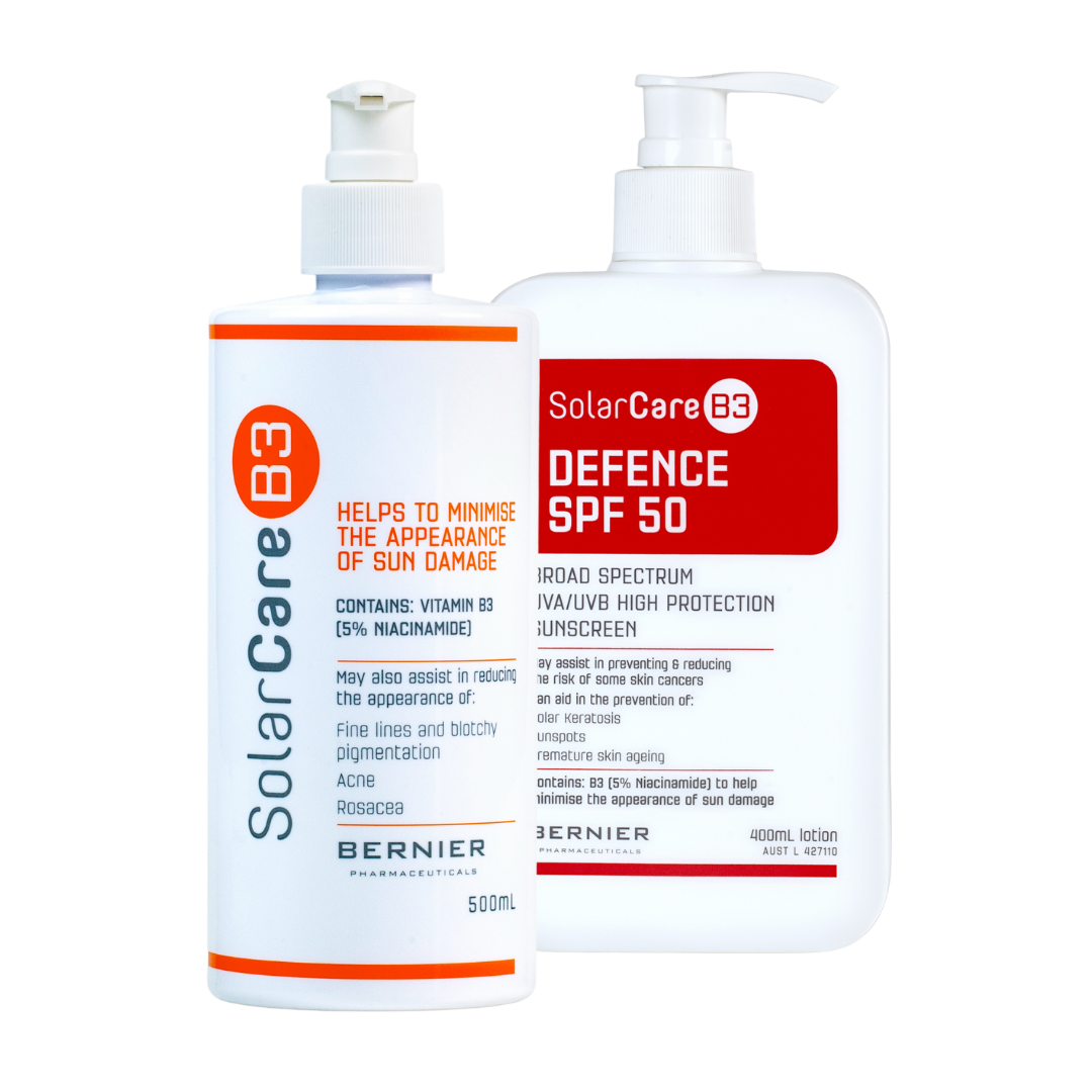 Image of SolarCareB3 5% B3 moisturiser (500ml) and Defence SPF 50 (400ml)